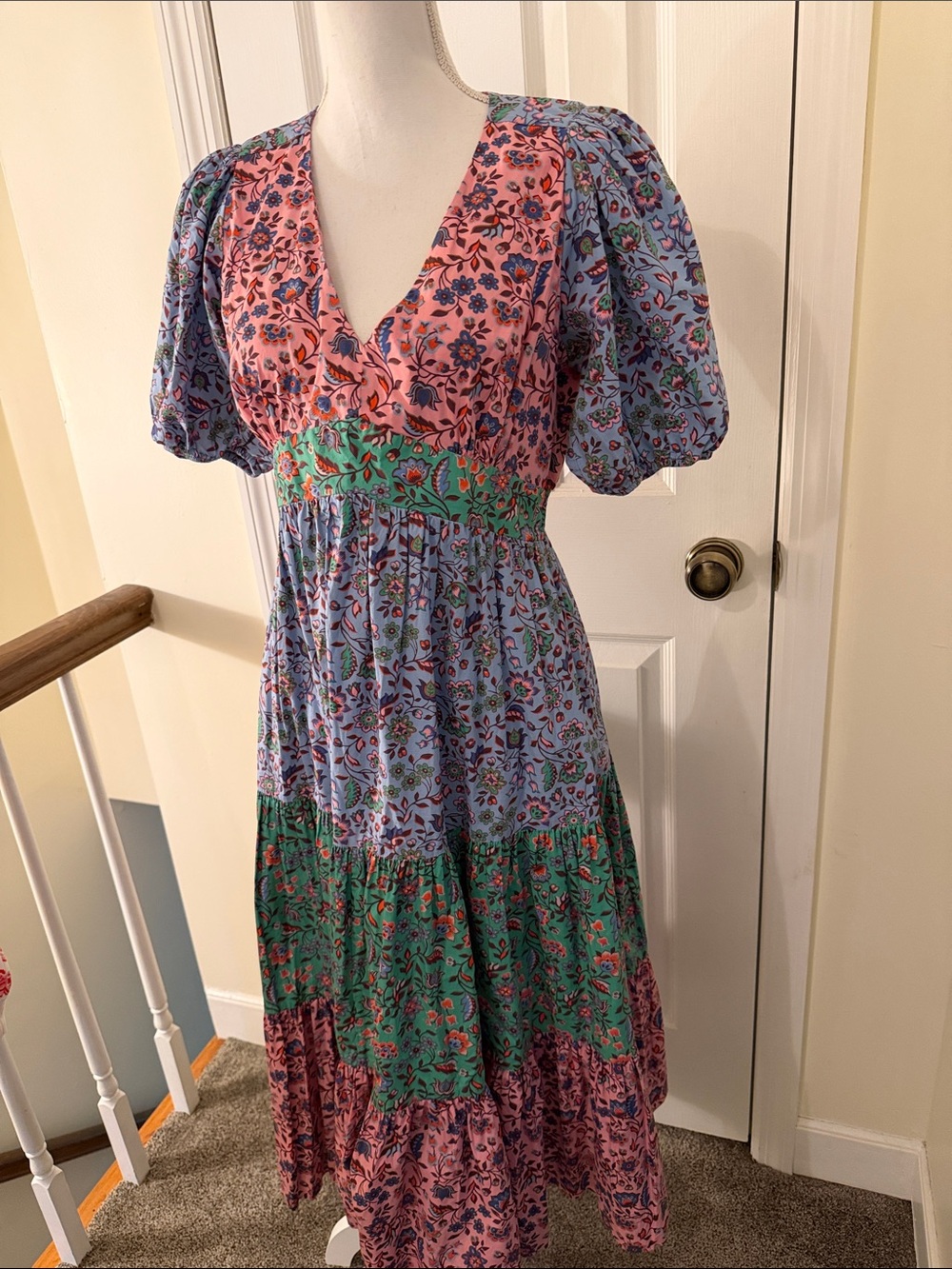 Boden Tiered Poplin Maxi Dress - Picture 5 of 9